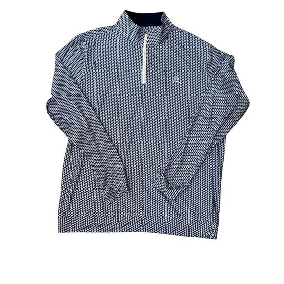 Rhoback Don't Mess Performance Long Sleeve Polo Size Medium Texas Quarter Zip - Picture 1 of 8